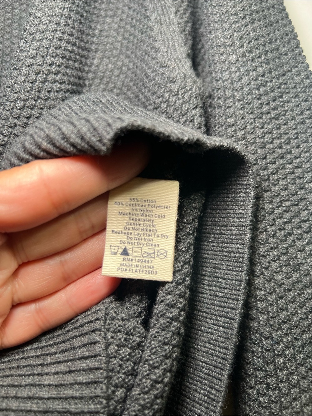 The Normal Brand Men’s Charcoal Gray Textured Crewneck Sweater Medium - Picture 6 of 9